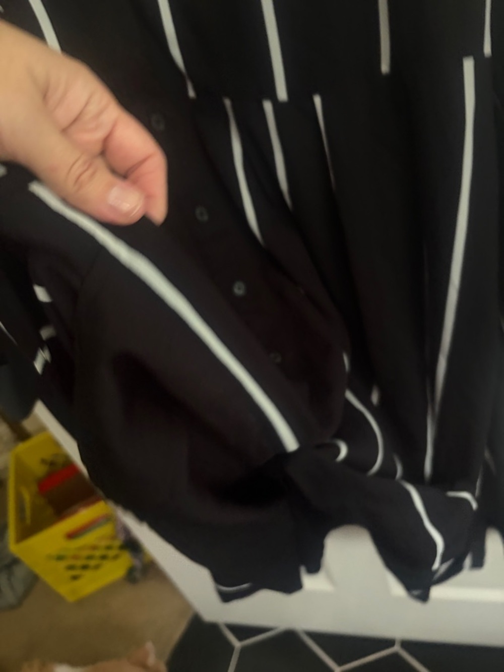 Who What Wear Black and White  Stripe Long Sleeve Shirt Dress size X or XL - Picture 5 of 8